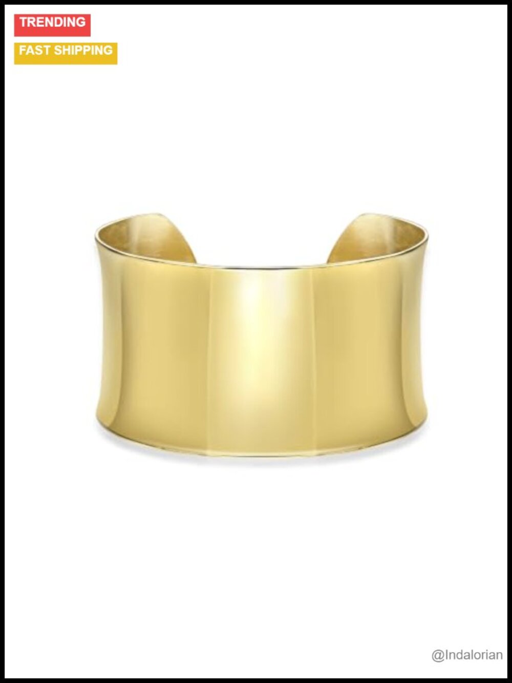 Wide Open Cuff Bangle Bracelet for Women, Stainless Steel